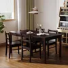 5-Piece Solid Wood Indoor Modern Rectangular Dining Table Set for 4,Table and 4 Solid Wood Dining Chairs for Kitchen,Living Room 5