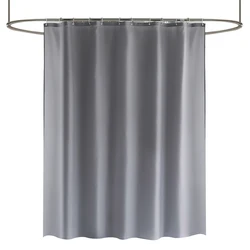 Luxury Transparent White Shower Curtain Liner with Hooks - Waterproof & Mildew - Resistant PEVA Design (Pure Grey)