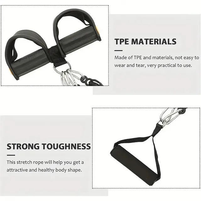 Men Fitness Pedal Type Tensioner Sports Weight Loss Thin Belly Yoga Shaping Exercise Resistance Band At Home 4