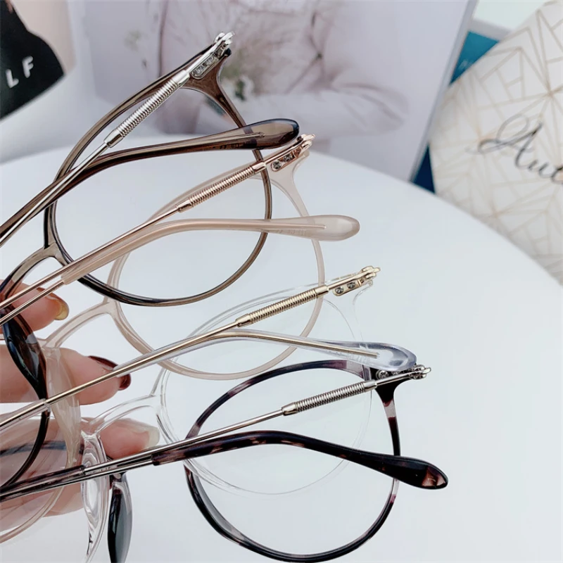 Stylish Unisex Blue Light Blocking Round Metal Frame Eyeglasses