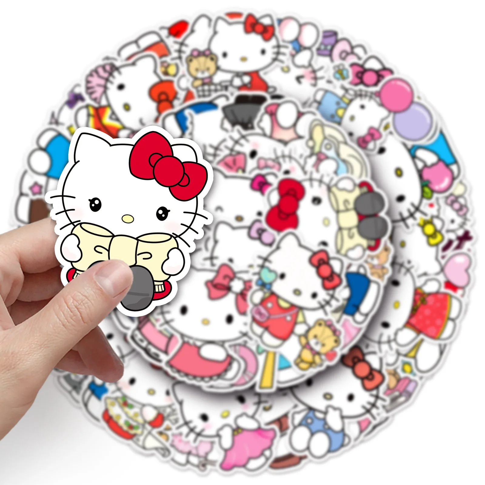 50PCS Sanrio Cartoon Sticker Hello Kitty Children's Diary Bonus Gift Diary Booklet Gift for Kid Toy