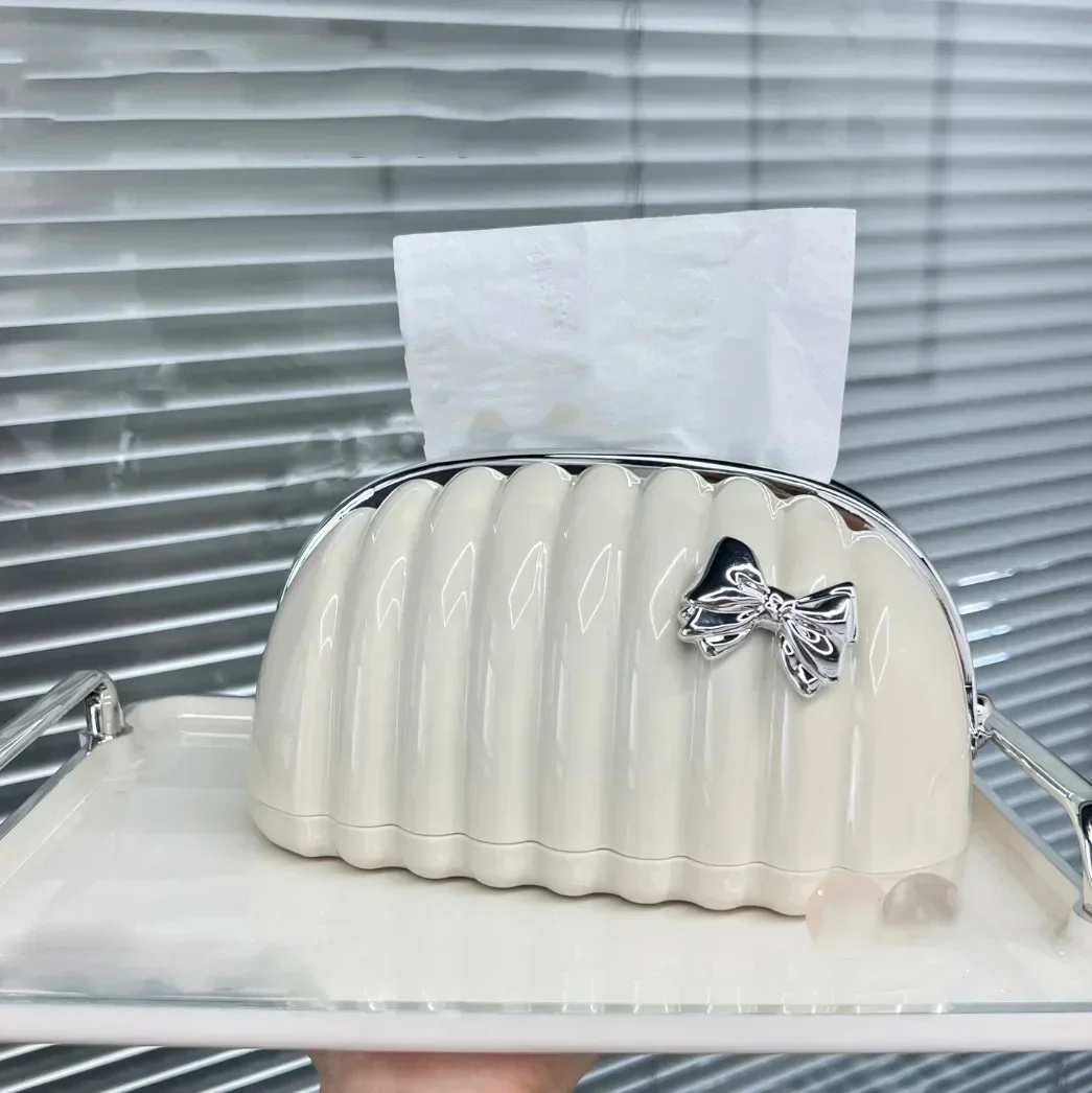 

Decoration Tissue Holder Tissue Table Box Creative Shell Home Ceramic Room Napkin Tissue Modern Art Box Decoration Living Dining
