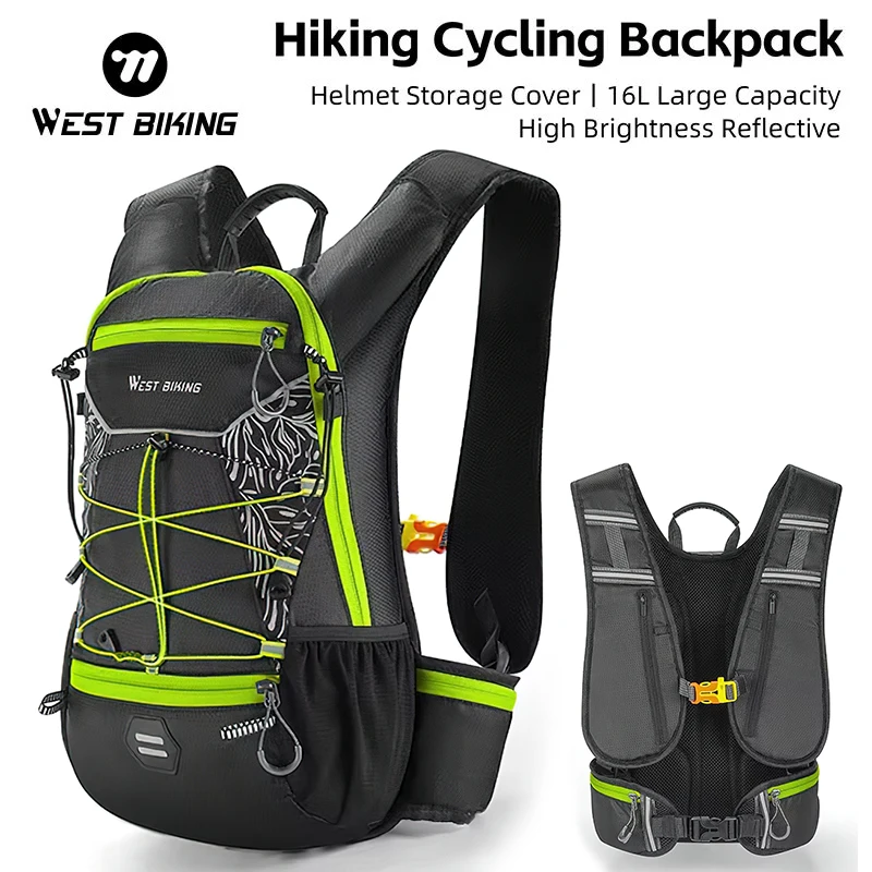 WEST BIKING YP0707380 Cycling Backpack 10/16L Large Capacity Outdoor Sport Climbing Hiking Bike Bag Ultralight Travel Hydration Backpack