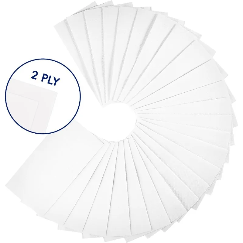 Disposable Paper Soft Bathroom Napkins 200 Pack for Guests 2-Ply White Paper Hand Towels for Halloween Wedding Thanksgiving