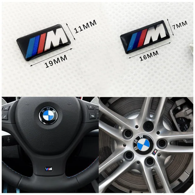 10pcs 16mm 19mm Logo M Emblem Steering Wheel Badge Rim Sticker For BMW E39 E46 E30 E36 E87 E60 E90 F30 F20 X3 X5 X6 Accessories