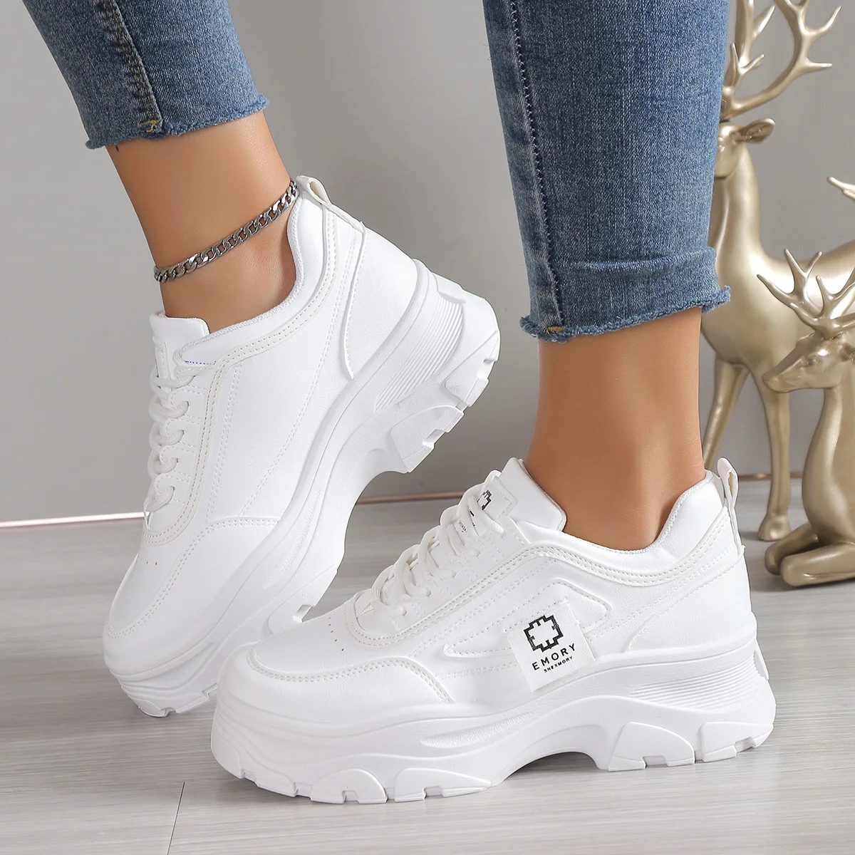 Candy Colored Women Sneakers Student Thick Soles Large Size Casual Platform Soport Shoes Lace Up Tenis Feminino Purple Zapatos