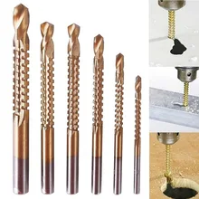 

6 Pcs Tap Twist Drill Bit Set Cobalt Drill Bit Set Spiral Screw Metric Composite Tap Drill Bit for Cutting Drilling Polishing