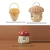 Handmade Rattan Mushroom Shaped Storage Basket Children Woven Bags Cute Outdoor Vacation Picnic Baskets  Handbag Christmas Gift 6