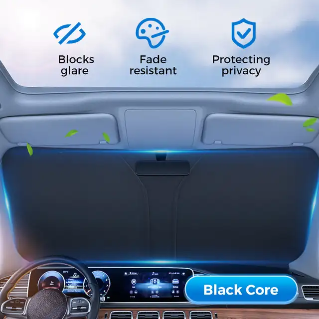 Car Sunshade For Windshield Foldable Laser Sunshade Summer Sun Protection Heat Insulation UV Ray Front Windshield Sunshade Panel 5