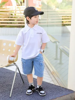 2-9T summer children kids boys cotton short sleeve polo shirt 1