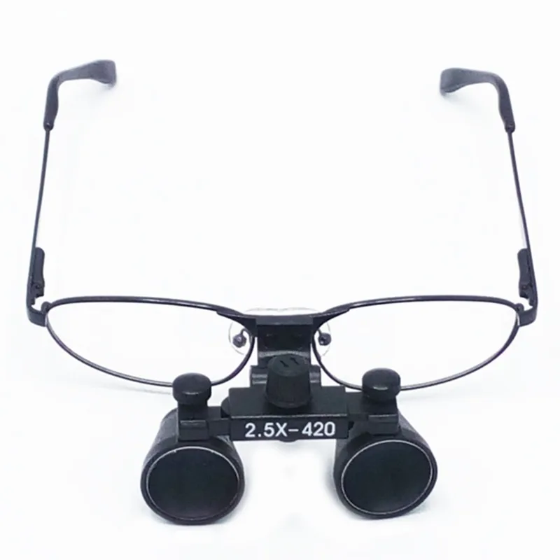 Dental Loupe Dental Lab Medical Loupe Magnifier Dentists Metal Eyeglass Frame Fabric Box