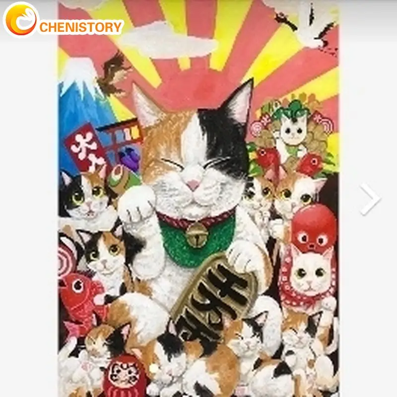 Chenistory Pittura Decorativa Con I Numeri Kill Time Picture Paint Cats Coloring By Numbers On Canvas For Adults Wall Decoration
