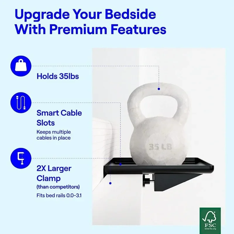 Description Picture 3 of itemHanging Bedside Storage Shelf Clip-on Bedside Tray Floating Furniture for Bunk Bed Organization Mobile Rack Dormitory Home Table