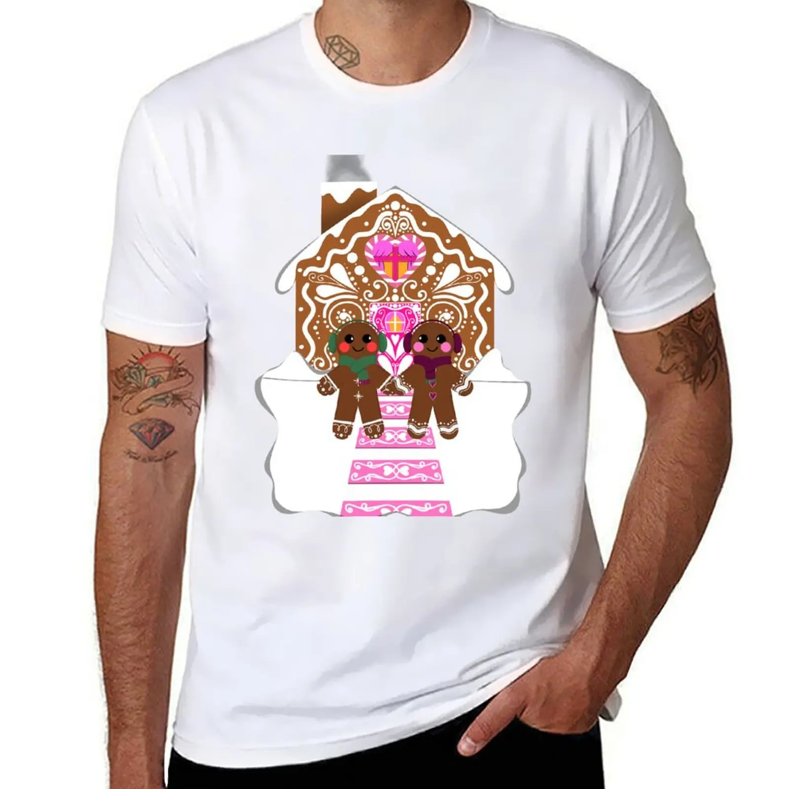 

Футболка Gingerbreads forever, летние топы, мужские футболки от пота