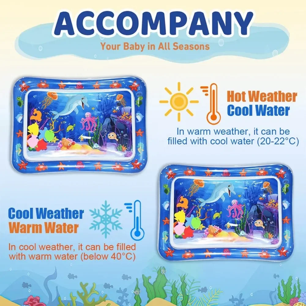 Baby Water Play Mat Inflatable Cushion PVC Infant Tummy Time Toddler Water Pad Kids Early Education Developing Activity Toys
