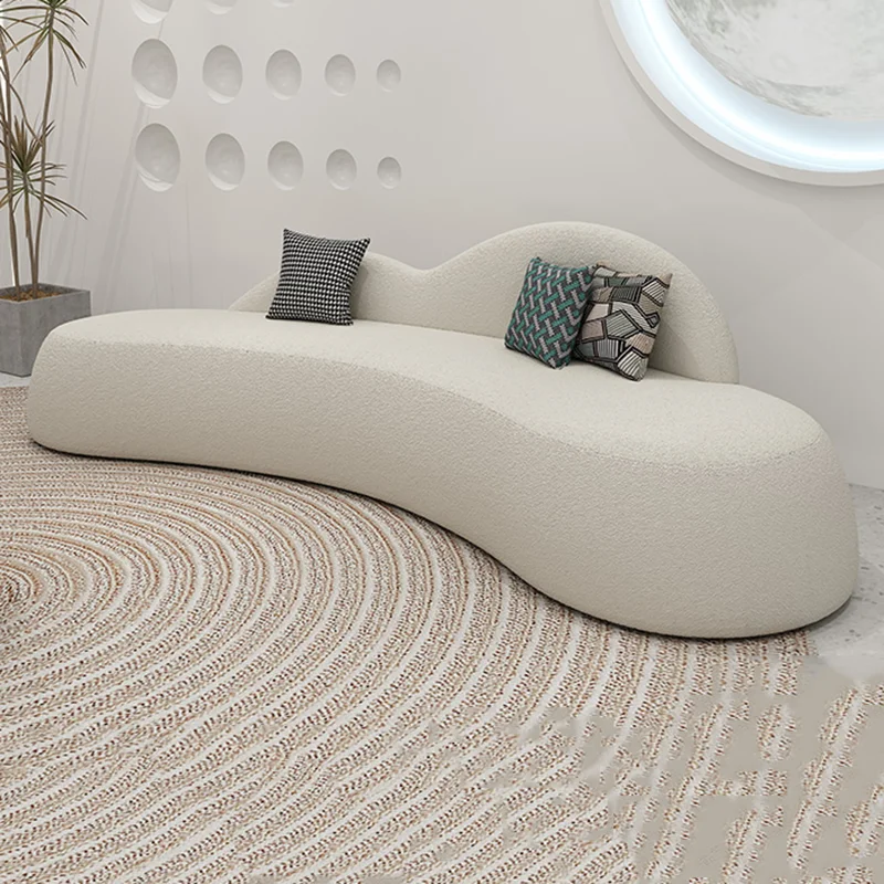 

Stretch Lambswool Sofa Xxl Relax Floor Modern Curved Couch Modular Longue White Ergonomic Canape Salon Living Home Furniture