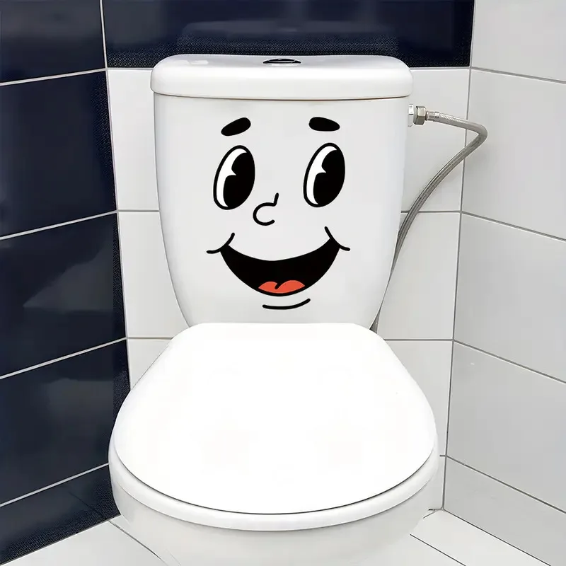 4 Stück/Set abnehmbare selbstklebende Cartoon-Gesichtsaufkleber für Schule, Büro, Heimdekoration, geeignet für Mülleimer, Wände, Toiletten – Detail 5