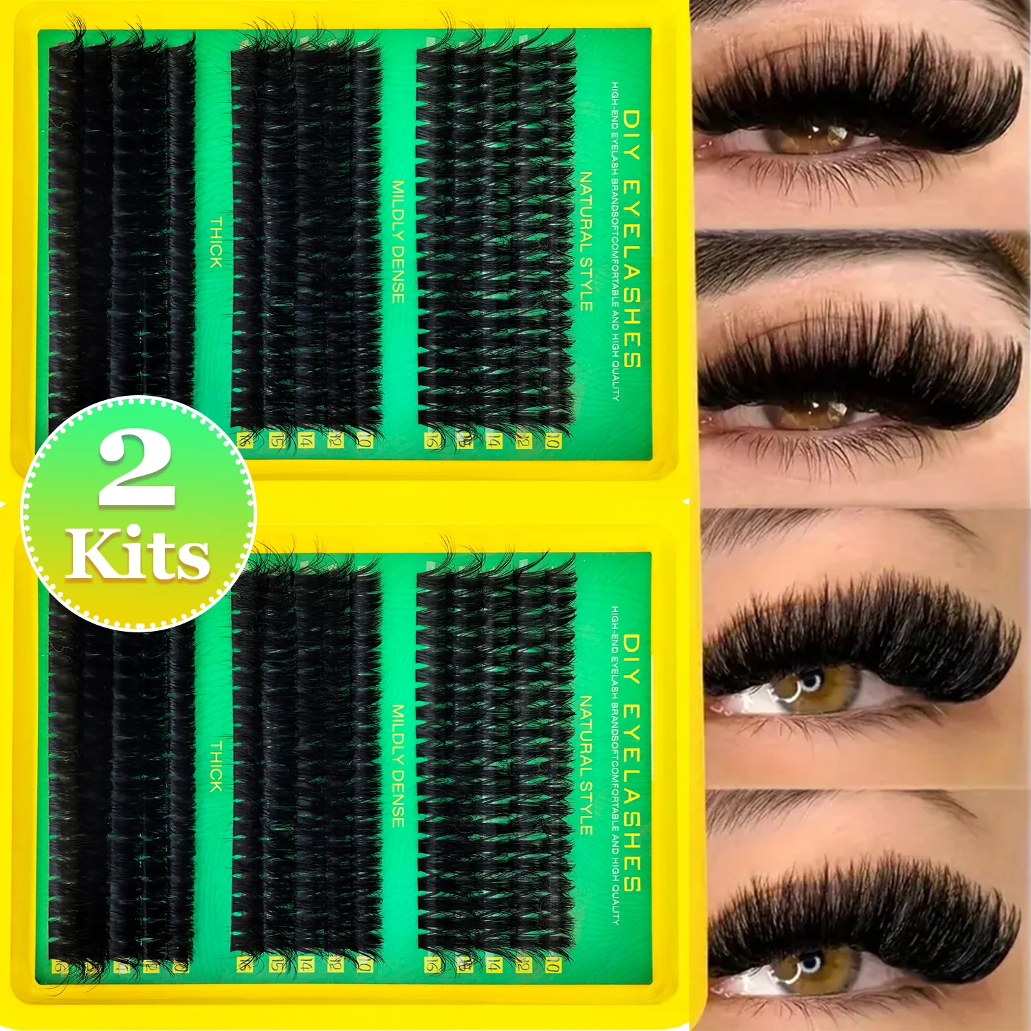 DIY-Wimpern Professionelle Wimpernverlängerung/10–16 mm/dicke falsche Wimpern gemischt 0,07 mm/D Curl Cat-Eye für einen flauschigen und dramatischen Look