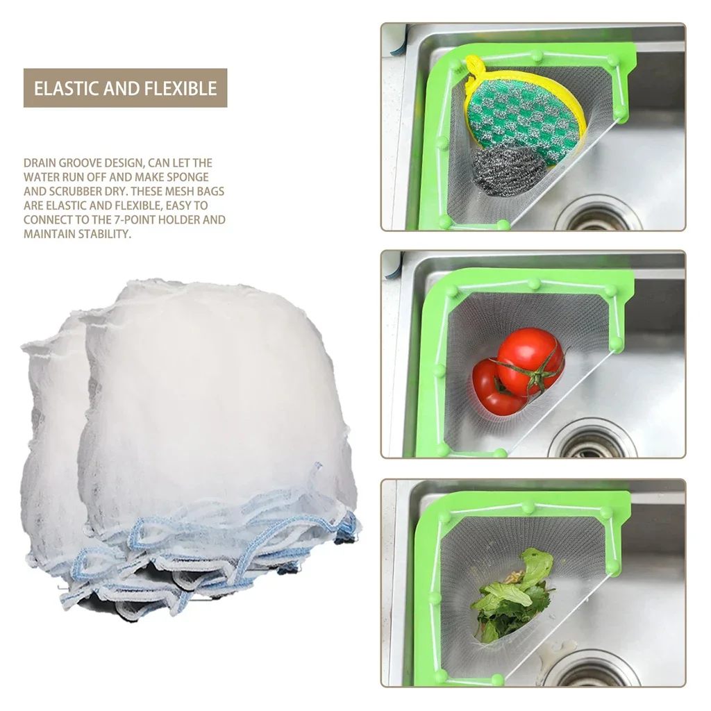 Kitchen Triangular Sink Strainer Drain Vegetable Fruit Drainer Basket Rack For kitchen accessories Storage Sink Filter Shelf sink filter sink strainer