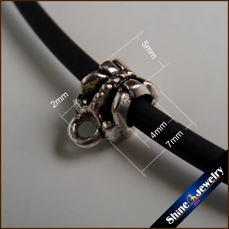 

50pcs 7x10mm Antique Silver Plated Pendant Charm Jewelry Making Connectors Bails Beads Fit European Charm Bracelet Free Shipping