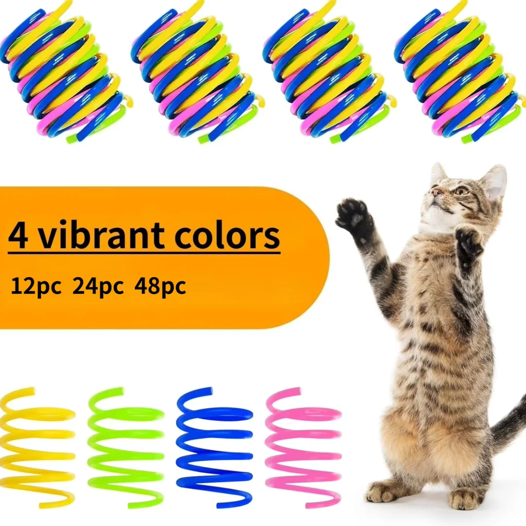 Interactive Spiral Toy for Cats: Engaging Spring Design for Active Play, Tapping, Biting, and Hunting Adventures