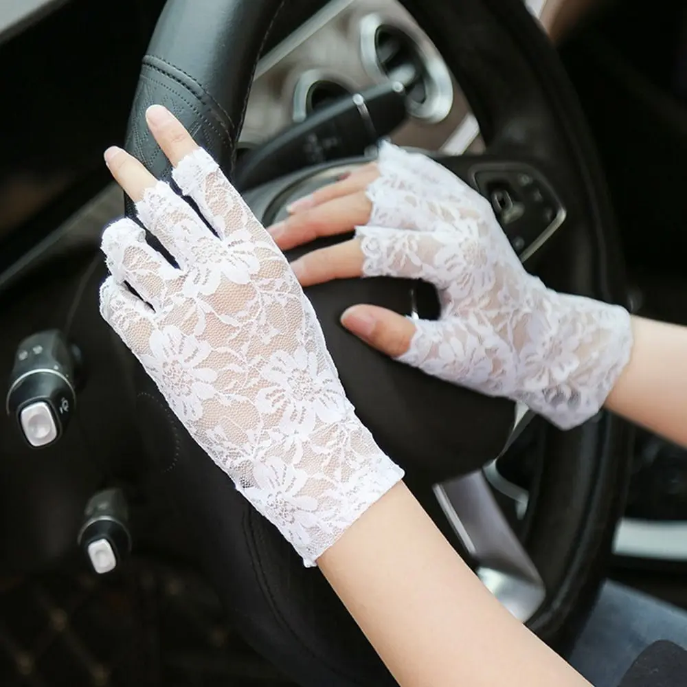 Wedding Accessories Long Fingerless Sunscreen Mitten Ladies Dance Gloves Lace Gloves Half Finger Fishnet Gloves Mesh Mitten