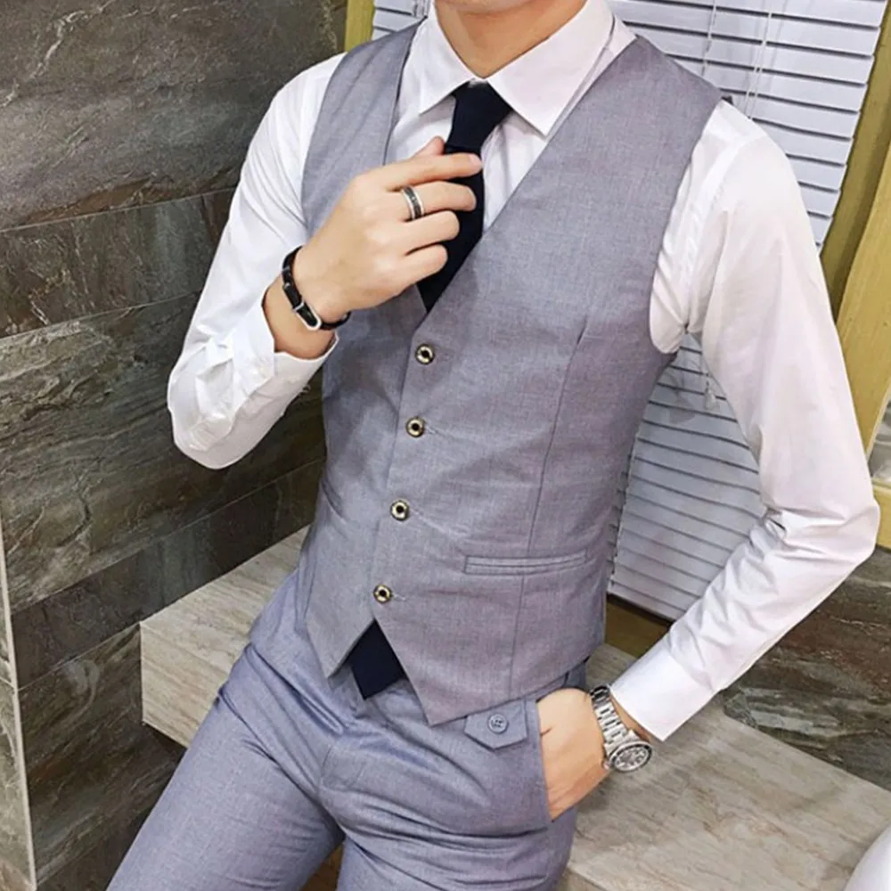 Description Picture 5 of itemSuit Vest Business V-neck Color Daily Waistcoat Formal Indoor Mens Office Outdoor Regular Appointments British