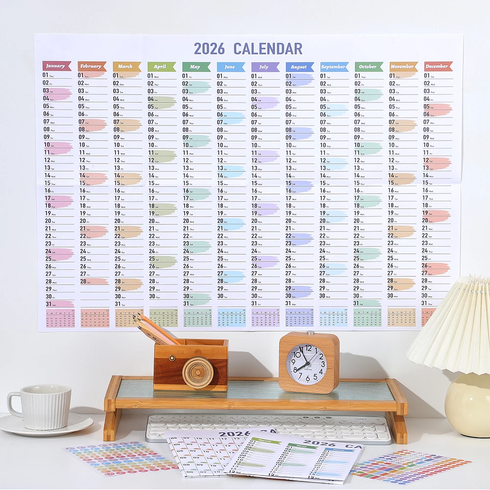 Colorful 2026 Paper Wall Calendar