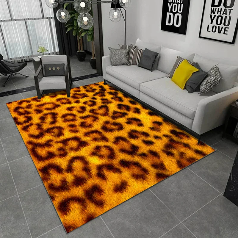 

Animal Fur Print 3D Living Room Area Rug Trendy Corridor Hallway Rug Boys Bedroom Carpets Kitchen Bathroom Mat Entrance Doormat