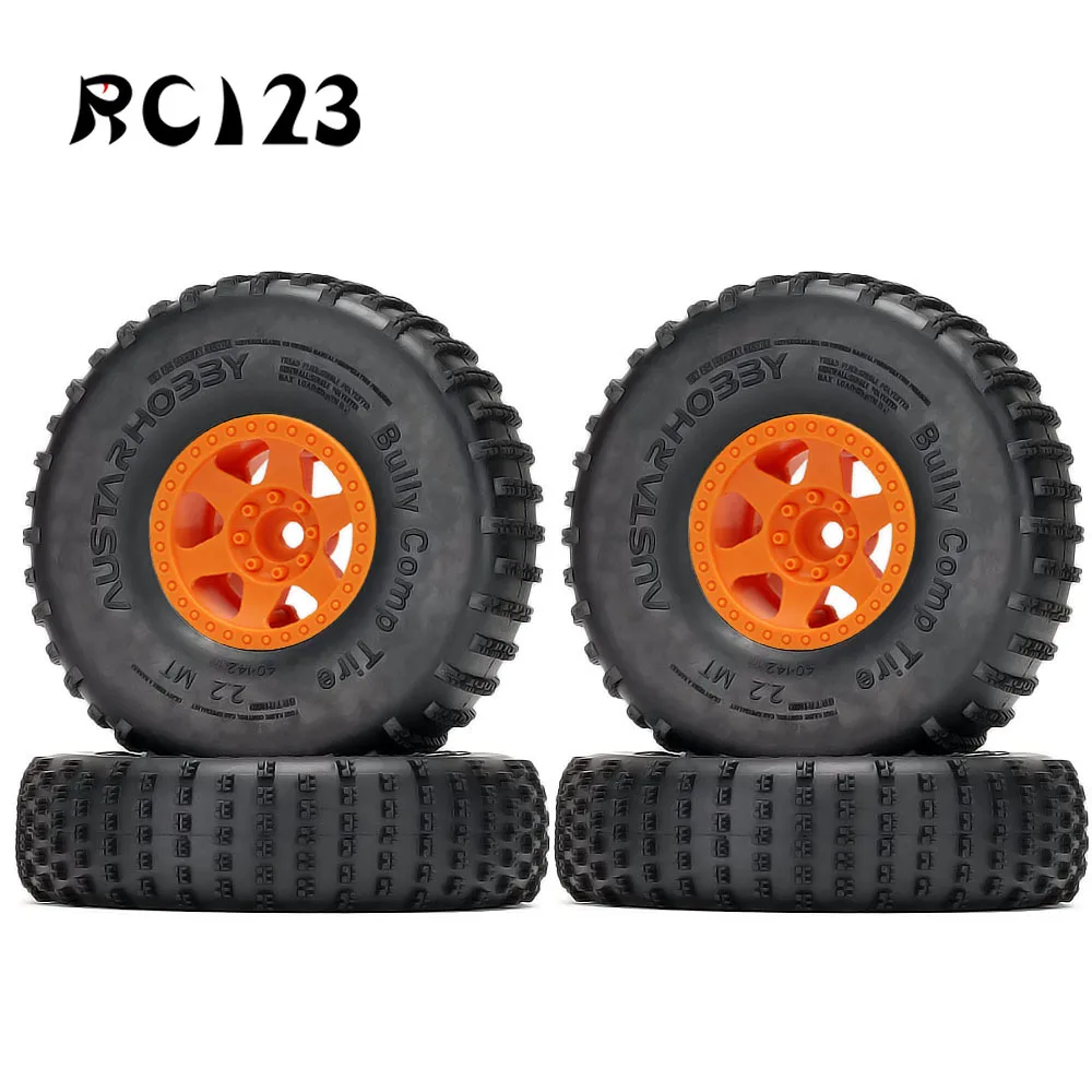 

2.2" Nylon Beadlock Wheel Hub Rims & 142mm Tires Tyre for RC 1/10 Axial AXI90069 D90 TF2 CC01 LC70 MST JIMNY