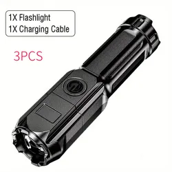 Compact UV Flashlight with Adjustable Focus and Multiple Modes for Fluorescent Detection and Camping (F15 - T 395NM 3pcs)