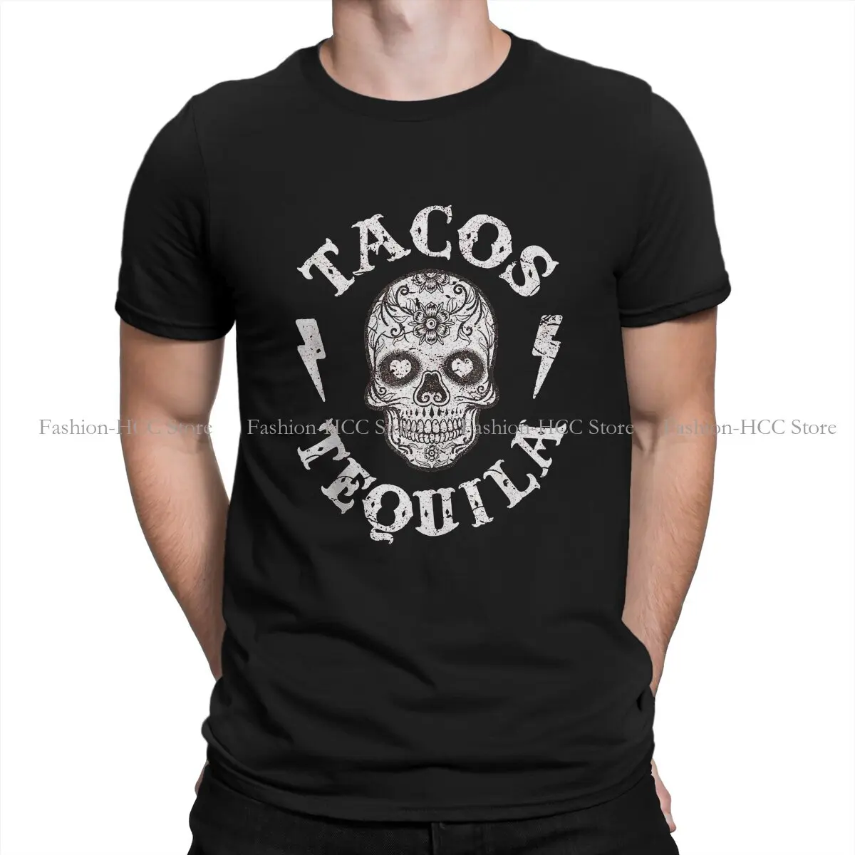 

Mexico Skull Sugar Crewneck Original TShirts Sugar Skull Tacos Tequila Mexican Fun Personalize T Shirt Funny Clothing Size S-6XL