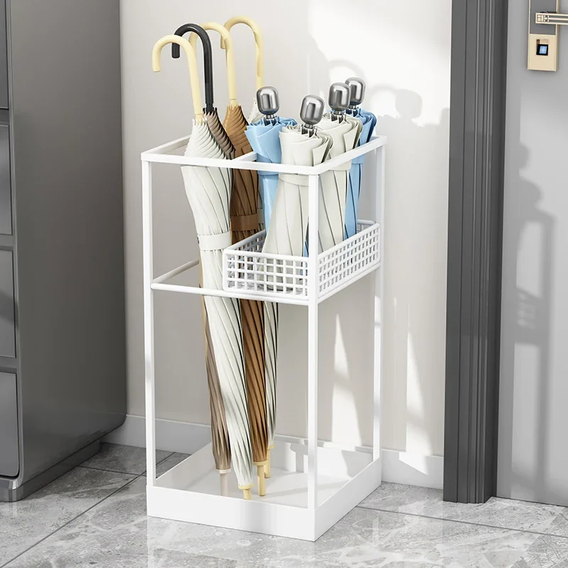 Office Commercial Corridor Umbrella Bucket Water Collection Rack Home Door Simple Iron Art Anti-rust Umbrella Storage Rack