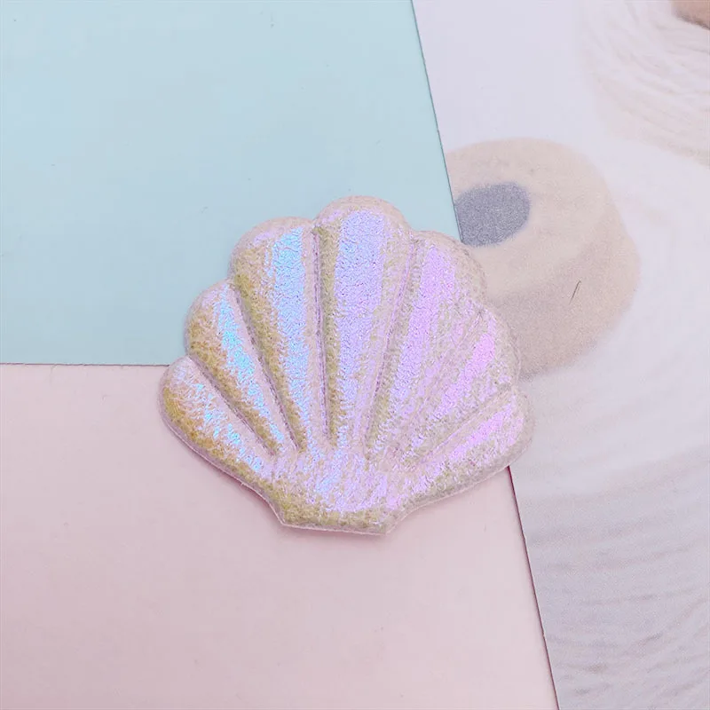 50Pcs 4,5*3,8 CM Gepolsterte Glänzende Leder Shell Applikationen Für Kleidung Hut Nähen Liefert Patches DIY headwear Haar Clips Bogen Dekor – Detail 11
