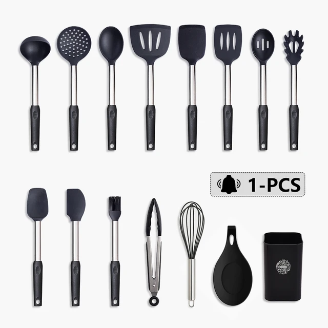 14 PCS Silicone Kitchenware Set With Metal Handle Kitchen Cookware Heat  Resistant Non-Stick Utensils Baking Tools Spoon Spatula - AliExpress