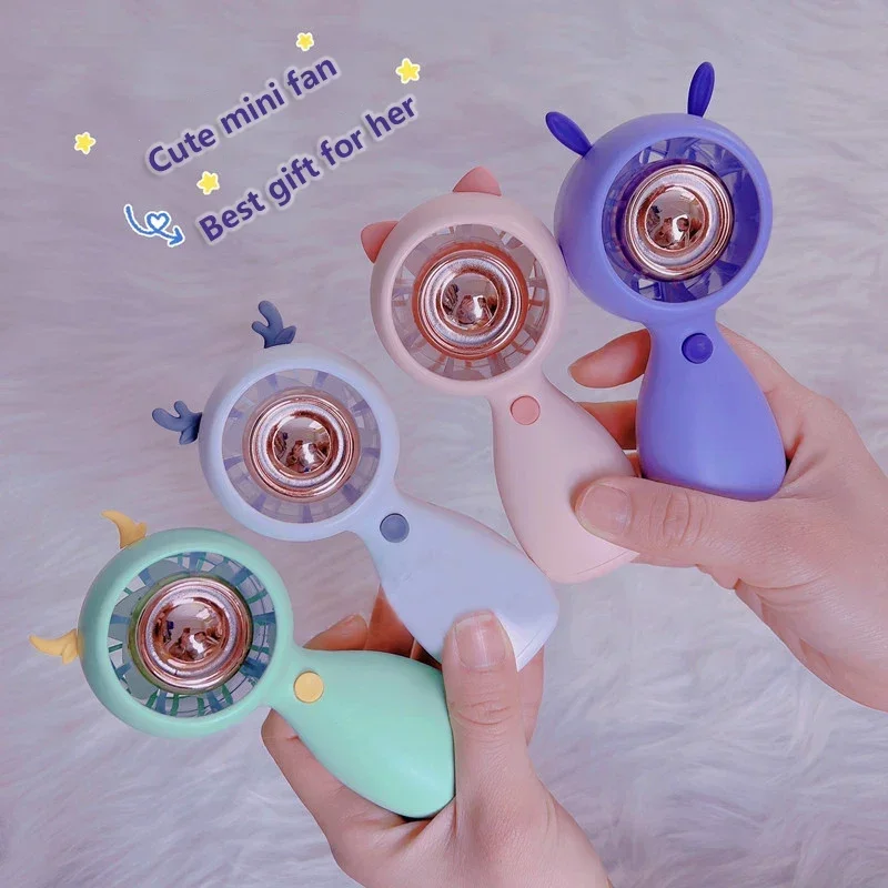 Cute Home  Best Gift For Children And Lady  Desktop Air Cooler Pet Mini Fan USB Rechargeable Portable Handheld Fans For