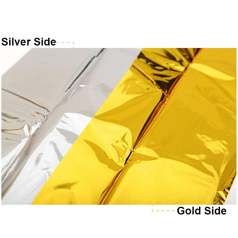 Emergency And Survival Foil Thermal Space Blanket Gold/Silver for Outdoors Hiking Marathons