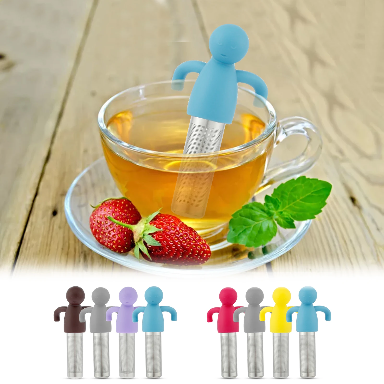 4Pcs Tea Infuser Tea Strainer Ultra-Fine Mesh 304 Stainless Steel Filter Cute Steeper