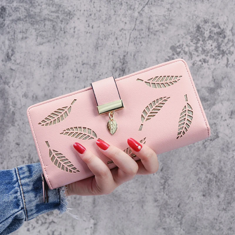 Women purse PU leather horizontal zipper
