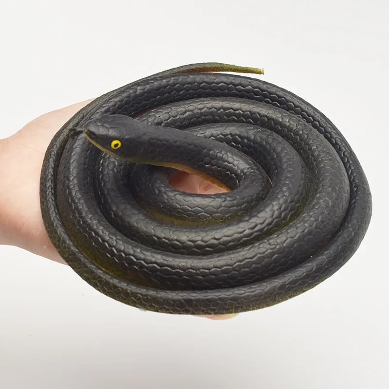 120cm Halloween Decoration Garden Props Prank Rubber Snakes Realistic Rubber Snakes Black Mamba Snake Simulation Toy Drama Props
