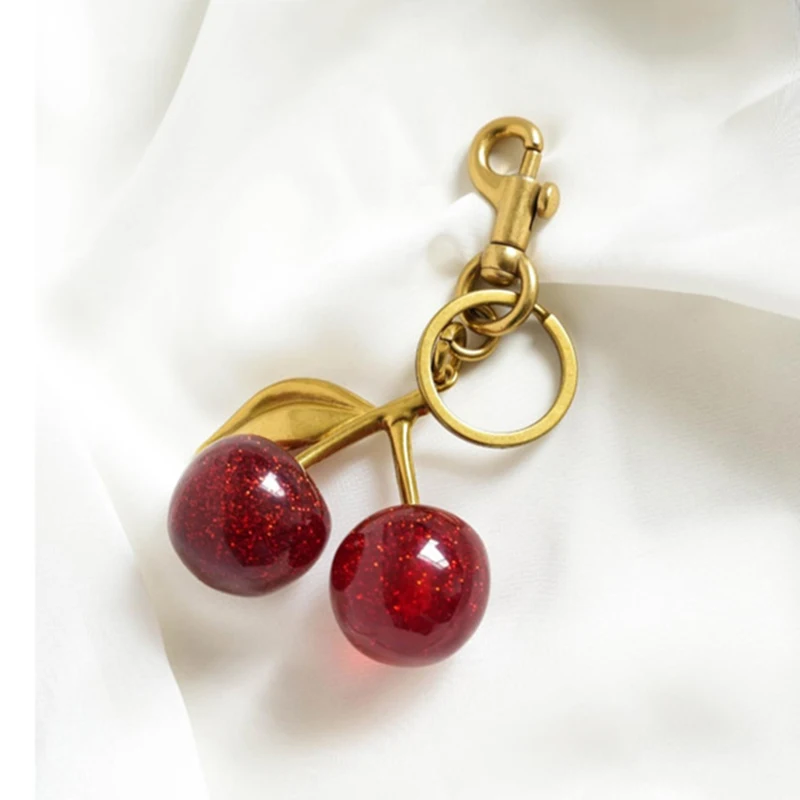 Handbag Pendant Keychain Women's Crystal Cherry Car Accessories