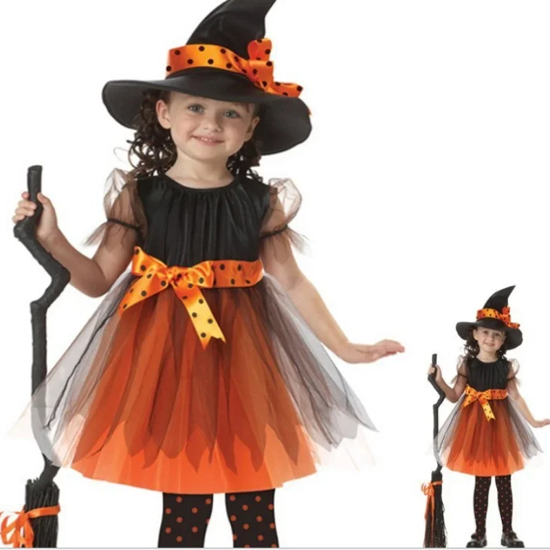 thumbnail image 1 of Disfraces de brujas para juegos de rol para niños Disfraces de Halloween para niñas Disfraces de cosplay Disfraces de actuación para niños, 1 of 5