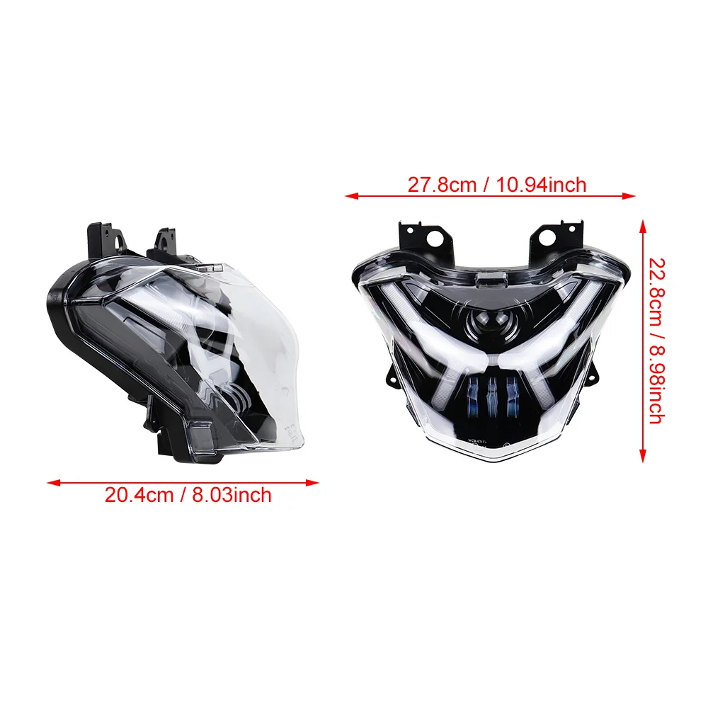 lke Motorcycle LED Headlight Assembly For Kawasaki Z650 ABS 17-19