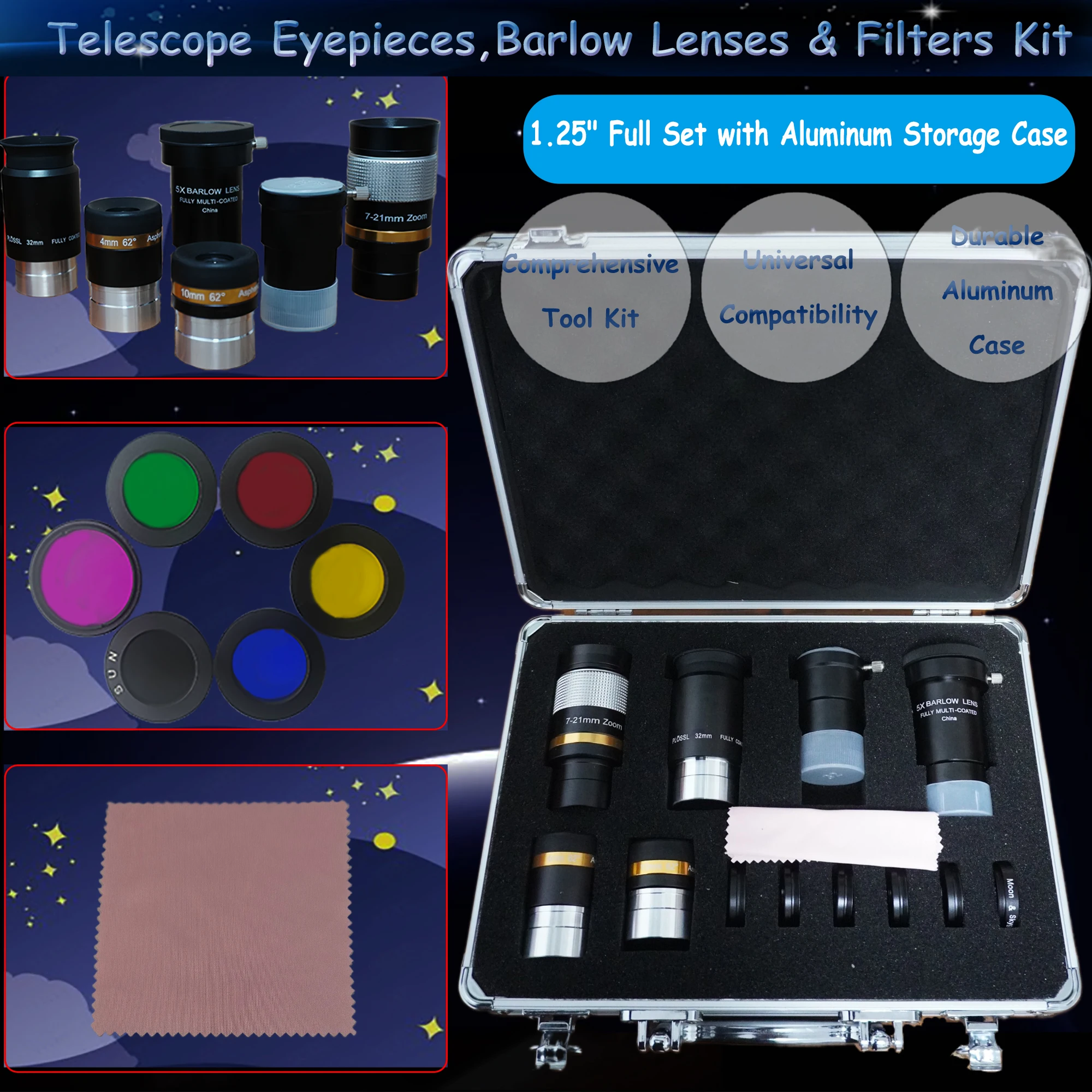 Zerone oculaire de télescope Plossl Oculaire de Télescope, Accessoire