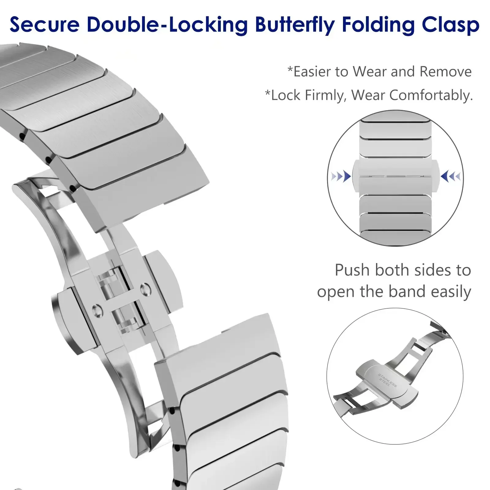 Elegant Metal Watch Band Bracelet Strap