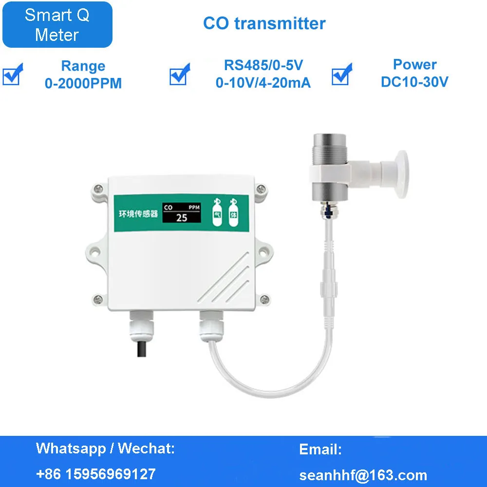 OLED CO sensor high precision transmitter RS485 temperature and humidity concentration detector 4-20mA 0-5v 0-10V