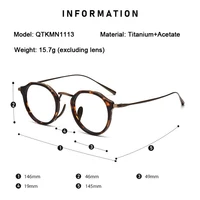 Marque japonaise réplication acétate titane lunettes cadre rétro luxe rond lunettes hommes femme irrégulière lunettes de mode 5