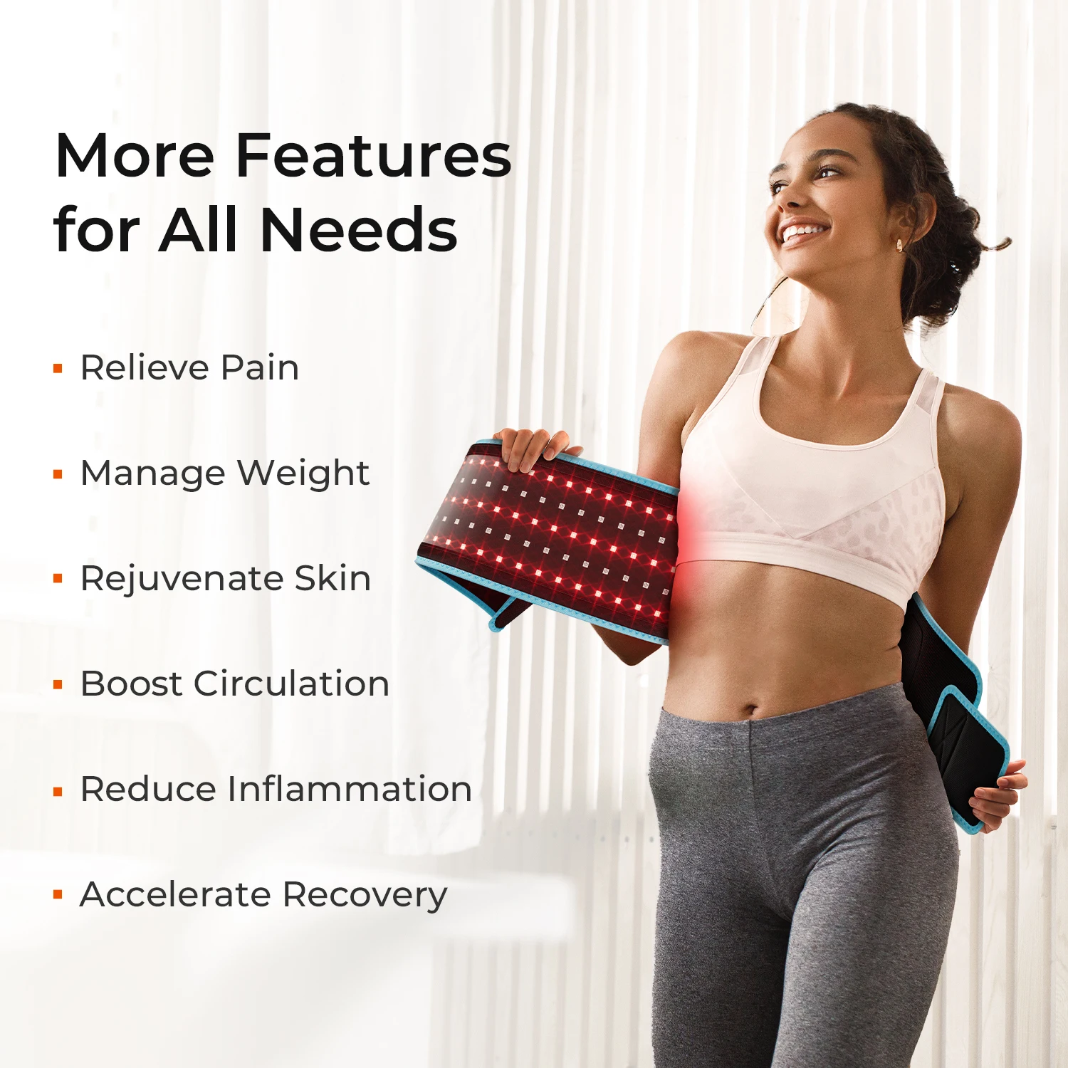 Red Light Health Care Belt 100 LED Infrared Lamp Red Light Therapy Massage Machine For Body Belt Back Waist Heating light therapy belt infrared therapy lamp