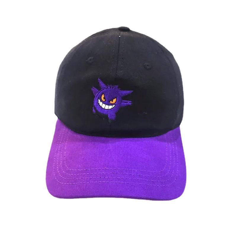 Pokemon Gengar Men's and Women's Adjustable Baseball Caps - Casual Anime Embroidered Cartoon Cotton Sun Hats for Adults - Unisex Visor Hats