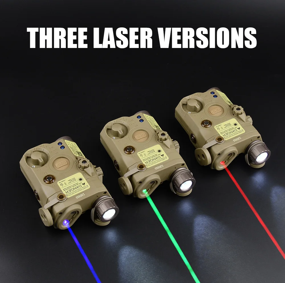 Tactical PEQ-15 Sight Red Green Blue Laser IR Fill Light Strobe